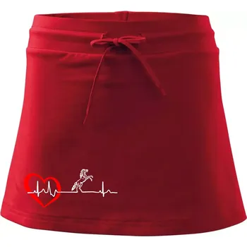 Dámská sukně Moje srdce bije pro koně - Sportovní sukně - two in one - M ( Červená )