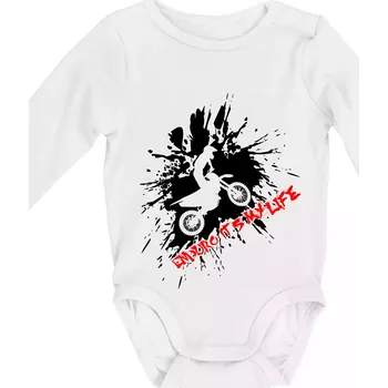 Enduro its my life - Body kojenecké s dlouhým rukávem - Dlouhý r. do 3 měs ( Bílá )