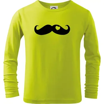 Dětská móda Mustache love - Triko dětské Long Sleeve - 122 cm/6 let ( Limetková )