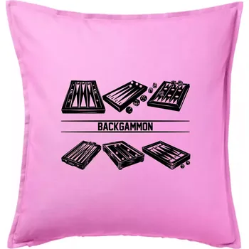 Polštář Backgammon černý set - Polštář 50x50 - 50x50 - Pouze potah ( Růžová )