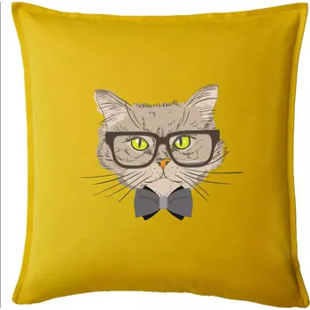 Polštář Hipster mourek - Polštář 50x50 - 50x50 - Pouze potah ( Žlutá )