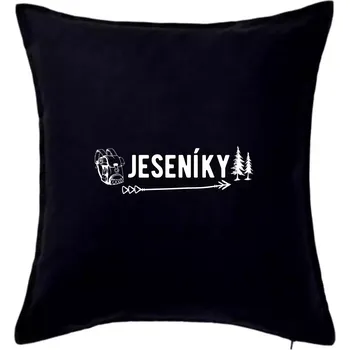 Polštář Jeseníky nápis - Polštář 50x50 - 50x50 - Pouze potah ( Černá )