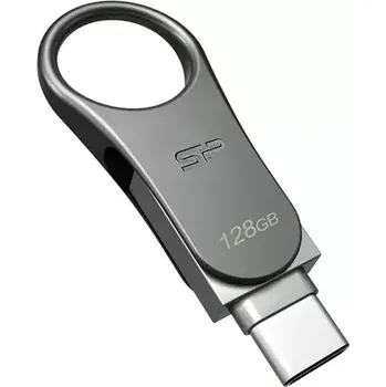 USB flash disk Silicon Power OTG Mobile C80 128GB stříbrná (SP128GBUC3C80V1S)