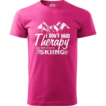 Pánské tričko I dont need therapy - Skiing - Klasické pánské triko vyšší gramáže - S ( Purpurová )