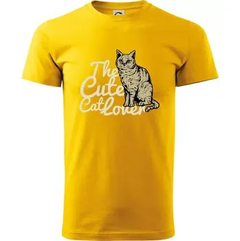 Pánské oblečení The cute cat lover - Klasické pánské triko vyšší gramáže - S ( Žlutá )