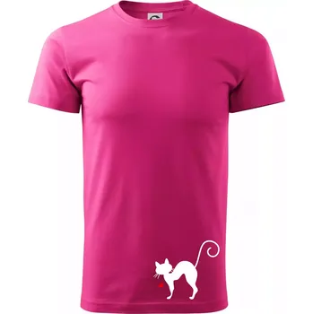 Pánské tričko Zamilovaná kočka prohnutá - Klasické pánské triko vyšší gramáže - S ( Purpurová )