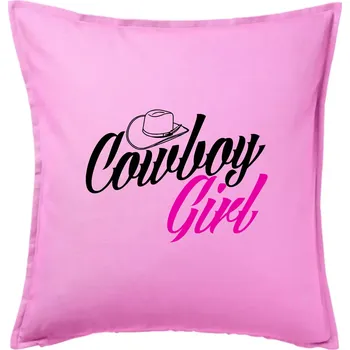 Polštář Cowboy Girl - Polštář 50x50 - 50x50 - Pouze potah ( Růžová )