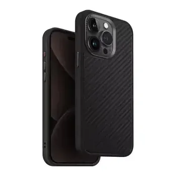 Pouzdro na mobilní telefon Uniq Keva MagClick ochranný kryt na Apple iPhone 15 Pro Max Carbon (černá) (8886463685860)