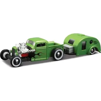 autíčko Maisto Design Tow Go 1936 Chevrolet Pick-up Traveler Trailer zelená (101211368G)
