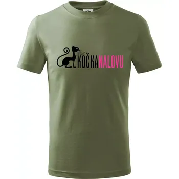 Dětská móda Jsem kočka na lovu - Tričko dětské bavlněné - 122 cm/6 let ( Khaki )