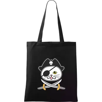 Kočičí pirát - Taška bavlněná - 42 x 38 cm ( Černá )