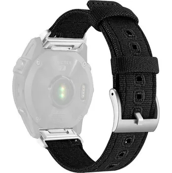 Řemínek na hodinky Nylonový řemínek Ricardo 26mm (pro Garmin Fenix 8/7X/6X (51mm), Tactix aj.), černý V5, QuickFit