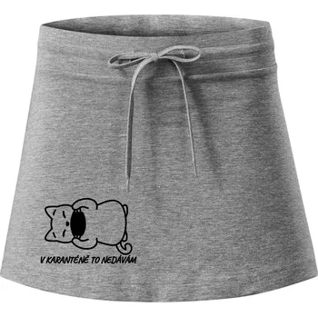 Dámská sukně V karanténě to nedávám - Sportovní sukně - two in one - XL ( Tmavě šedý melír )