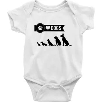 Kojenecké oblečení I love dogs - tlapka - Body kojenecké s krátkým rukávem - Krátký r. 12-18 měs ( Bílá )