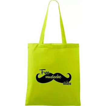 Free Mustache rides - Taška bavlněná - 42 x 38 cm ( Limetková )