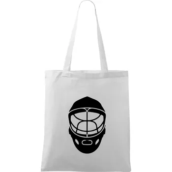 Nákupní taška Florbal maska - Taška bavlněná - 42 x 38 cm ( Bílá )