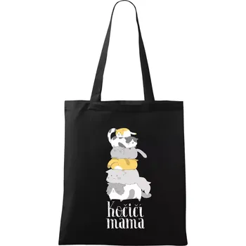Nákupní taška Kočičí máma - Taška bavlněná - 42 x 38 cm ( Černá )