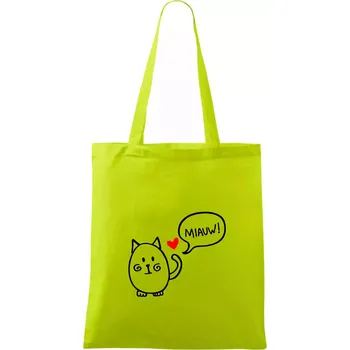 Tlustá kočka - Taška bavlněná - 42 x 38 cm ( Limetková )