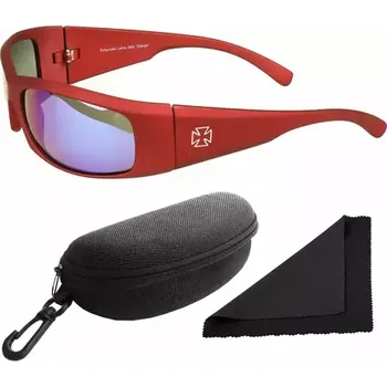 Sluneční brýle Polarized Brýle sluneční 77 - obroučky červené - skla modrá zrcadlová (56.001)