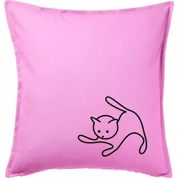 Polštář Kočka si hraje - Polštář 50x50 - 50x50 - Pouze potah ( Růžová )