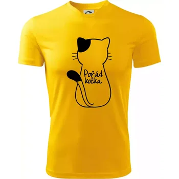 Chlapecké tričko Pořád kočka - Dětské triko sportovní (dresovina) - 146 cm/10 let ( Žlutá )