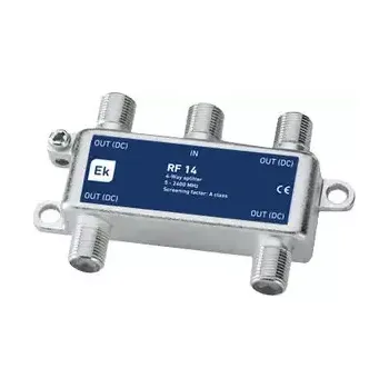 Hi-Fi komponenty ITS RF 14 (141003) rozbočovač 1/4 průchozí DC, 5-2400Mhz, útlum 8,1/10dB