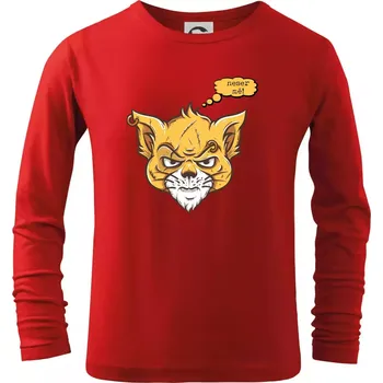 Chlapecké tričko Kočka "neser mě!" - Triko dětské Long Sleeve - 122 cm/6 let ( Červená )