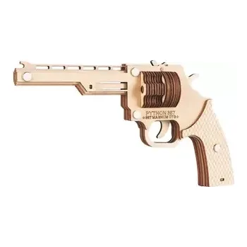 3D puzzle Woodcraft Dřevěné 3D puzzle Zbraň na gumičky Revolver (XJ-G003)