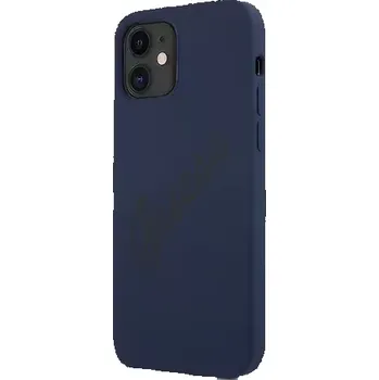 Pouzdro na mobilní telefon GUESS Silicone Vintage Zadní Kryt pro Apple iPhone 12 mini modrá (3700740495155)