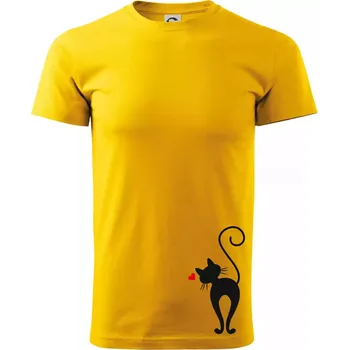 Zamilovaná kočka zezadu - Triko extra velké (5-8XL) - 7XL ( Žlutá )