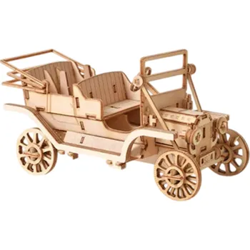 Dřevěná hračka Dřevěné 3D puzzle model Historického veteránu DIY stavebnice Auto pro děti i dospělé Kreativní hračka Montážní model Dekorace a dárek