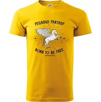 Pánské tričko Pegasus fantasy - Triko extra velké (5-8XL) - 8XL ( Žlutá )