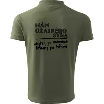 Pánská košile Mám úžasného syna - Polokošile pánská Pique Polo 203 - 4XL ( Khaki )