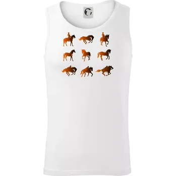 Pánské termoprádlo Koně v kostce - Tílko pánské Core - M ( Bílá )