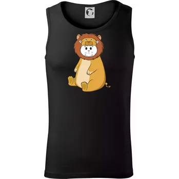 Kočka v převleku lva - Tílko pánské Core - 2XL ( Černá )