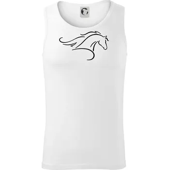 Kůň - bežící silueta hlavy - Tílko pánské Core - S ( Bílá )