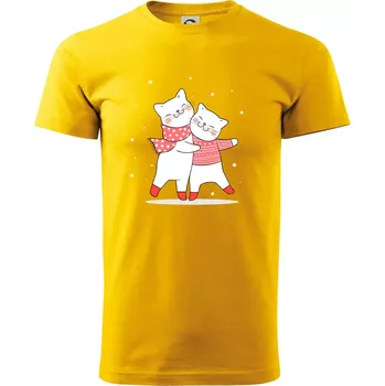 Pánské tričko Kočky ve svetru - Triko extra velké (5-8XL) - 8XL ( Žlutá )