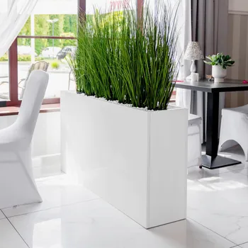 Truhlík Květinový truhlík, 70x135x30 cm, bílý zrcadlový lesk