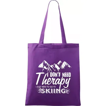 I dont need therapy - Skiing - Taška bavlněná - 42 x 38 cm ( Fialová )