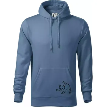 Pánské oblečení Kočka si hraje - Mikina pánská Cape s kapucí - 4XL ( Denim )