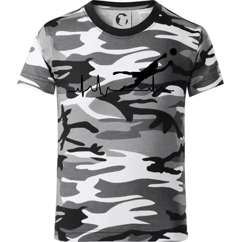 Chlapecké tričko Ekg fotbal brankář - Dětské maskáčové triko - 122 cm/6 let ( Šedý maskáč )