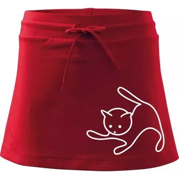 Dámská sukně Kočka si hraje - Sportovní sukně - two in one - L ( Červená )