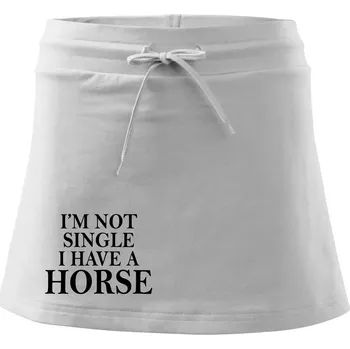 Dámská sukně I have a horse - Nepotřebuji přítele - Sportovní sukně - two in one - XL ( Bílá )