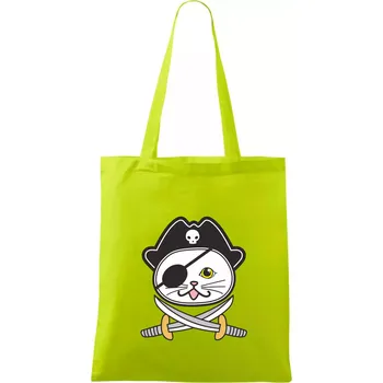Kočičí pirát - Taška bavlněná - 42 x 38 cm ( Limetková )