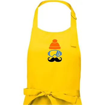 Kuchyňská zástěra Lyžař knírač - Dámská zástěra na vaření - Univerzální velikost ( Žlutá )