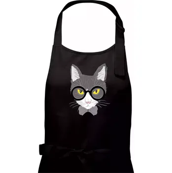 Kuchyňská zástěra Hipster Mikeš - Pánská zástěra na vaření - Univerzální velikost ( Černá )