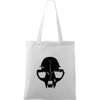 Kočka - Cat skull - Taška bavlněná - 42 x 38 cm ( Bílá )
