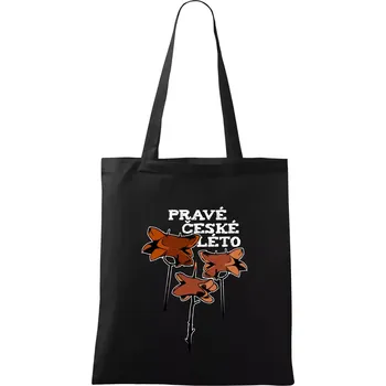 Nákupní taška Pravé české léto - Taška bavlněná - 42 x 38 cm ( Černá )