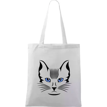 Kočka hlava skica - Taška bavlněná - 42 x 38 cm ( Bílá )