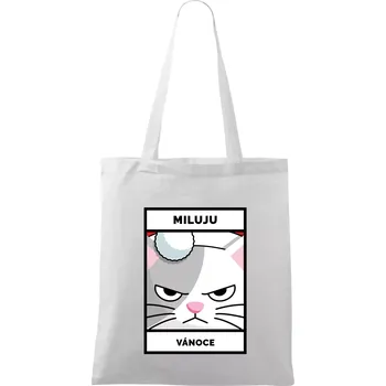 Miluju Vánoce - Taška bavlněná - 42 x 38 cm ( Bílá )